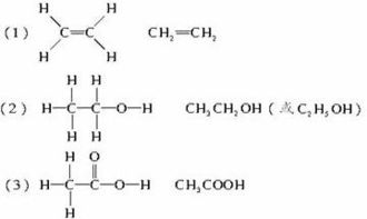 写出下列物质的结构式 结构简式 1 乙烯 2 乙醇 3 乙酸