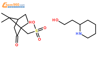 (S)-2-(哌啶-2-基)乙醇((1S,4R)-7,7-二甲基-2-氧代双环[2.2.1]-1-庚基)甲烷磺酸盐结构式