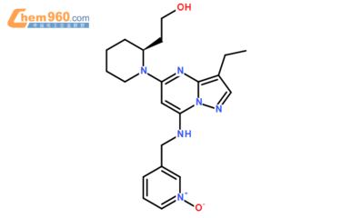 (2S)-1-[3-乙基-7-[[(1-氧代-3-吡啶基)甲基]氨基]吡唑并[1,5-a]嘧啶-5-基]-2-哌啶乙醇的结构与特性